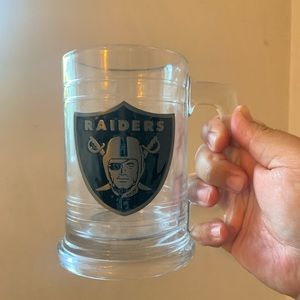 Raiders football beer glass